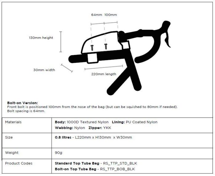 Restrap Top Tube Black - Afbeelding 4